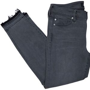 Liverpool Womens Grey Stretch Skinny‎ Raw Hem Jeans Sz 8